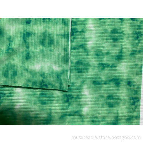 Musa Polyester Spandex 2x2 Rib Knit Print Fabric
